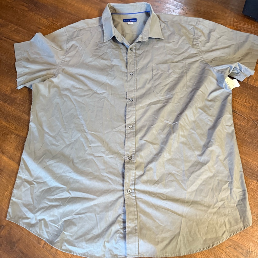 Simply Styled by Sears Gray Casual Button Down Shirt Men’s XXLT